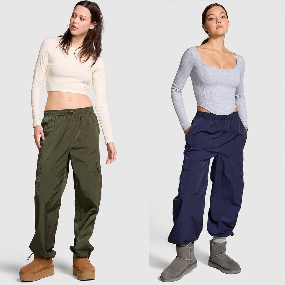 Victoria’s Secret PINK Parachute Cargo Pants (2 pairs)